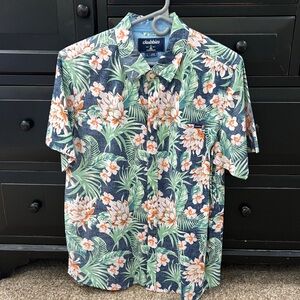 Chubbies Men's Floral Button Down Shirt - Green and Orange